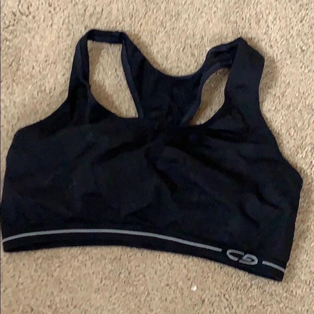 Black target sports bra